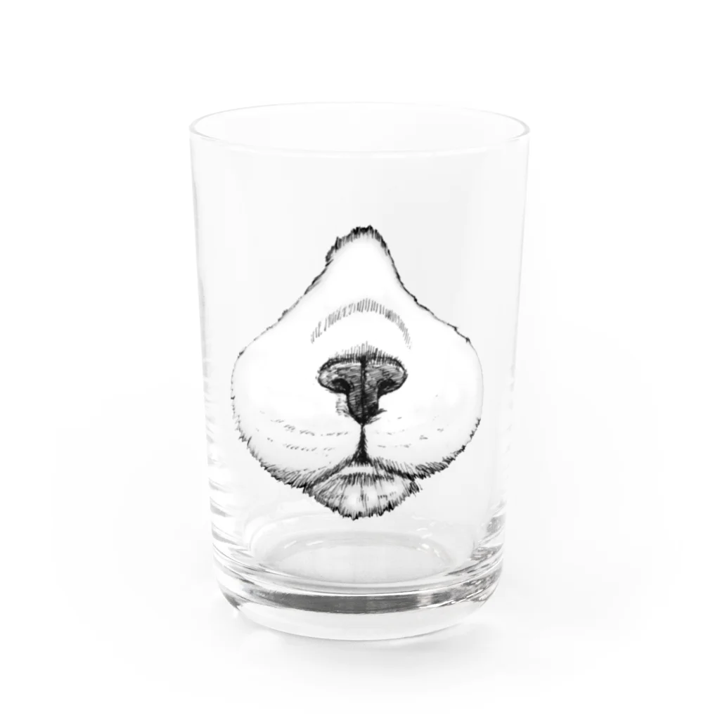 segasworksのニンニク（ハチワレ猫の鼻まわり） Water Glass :front