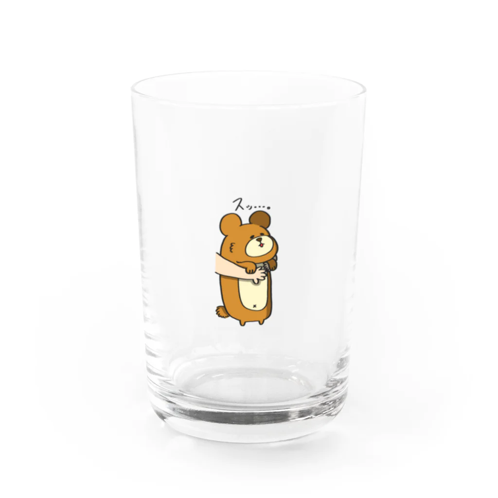 オオカミ好きのショップのお届けされるクマ🐻 Water Glass :front