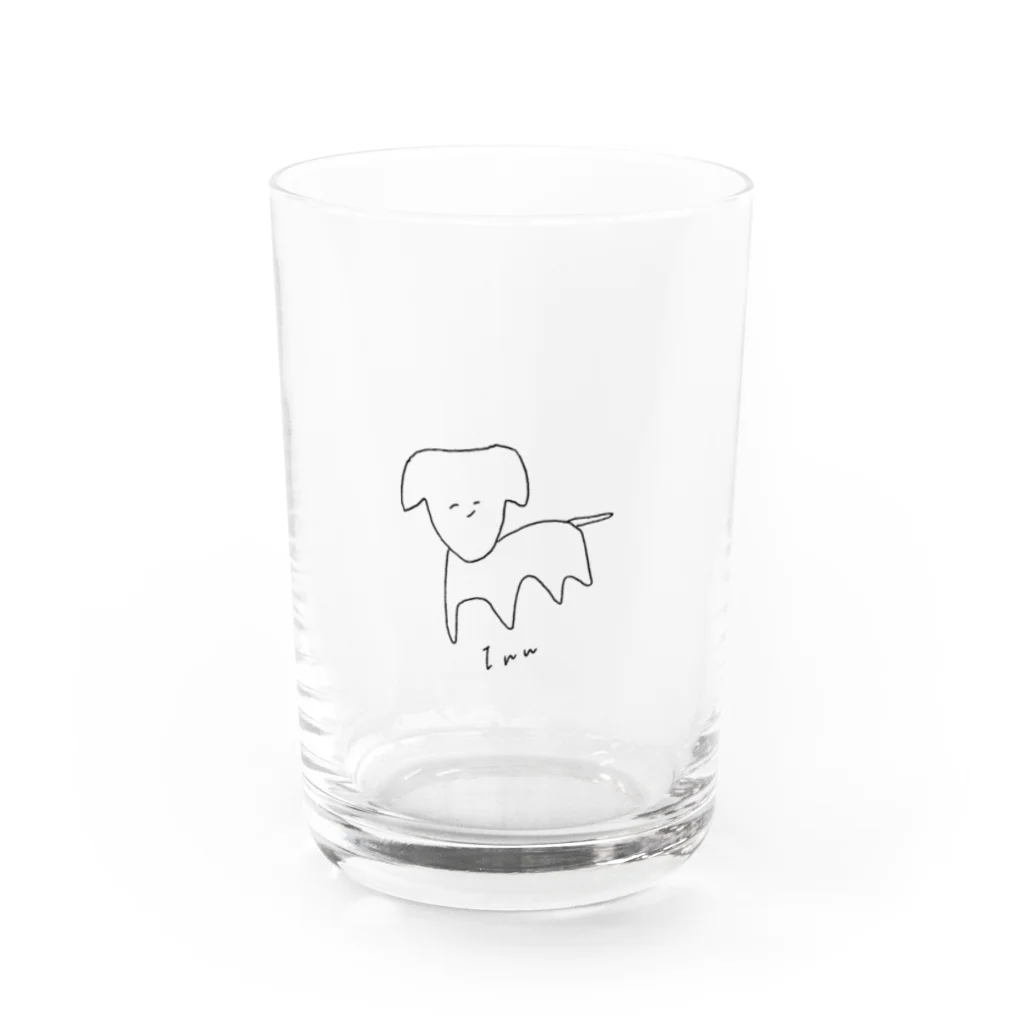 しの田サバニレの笑顔がデフォルトのInu-黒小- Water Glass :front