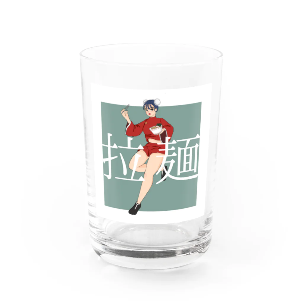 おむやきそばのラーメンが好きな女の子 Water Glass :front