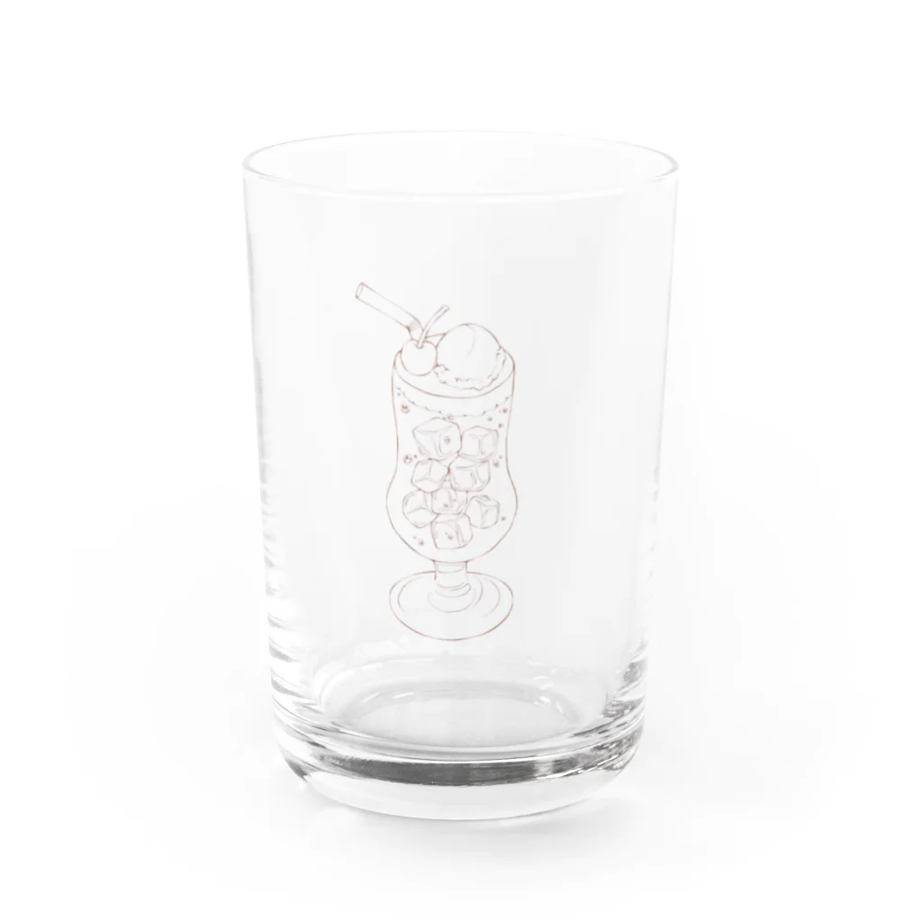 あおメガネのクリームソーダ(線画) Water Glass :front