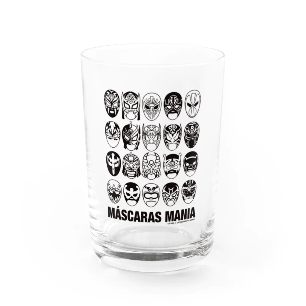 覆面MANIA＆CMLLのMASCARAS MANIA（黒プリント） Water Glass :front