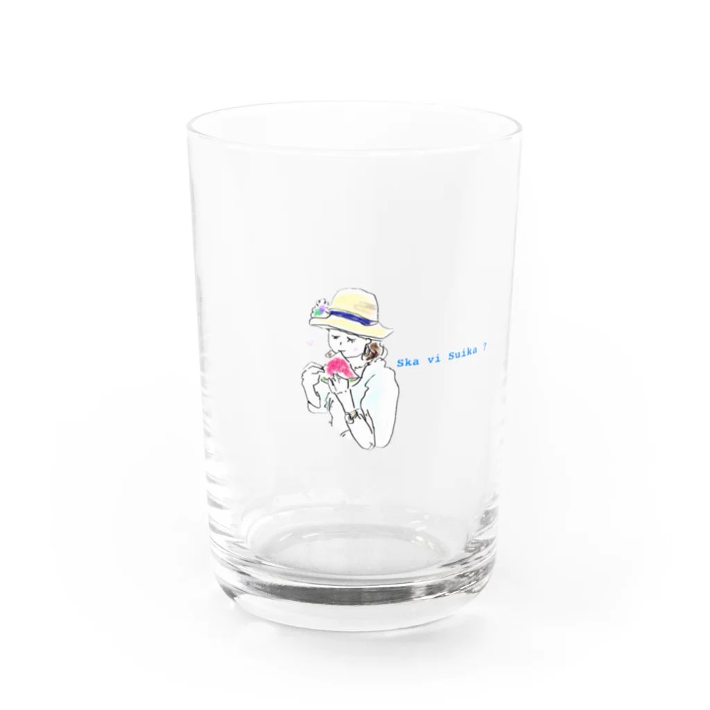 marinekko（まりねっこ）のSka vi Suika? Water Glass :front