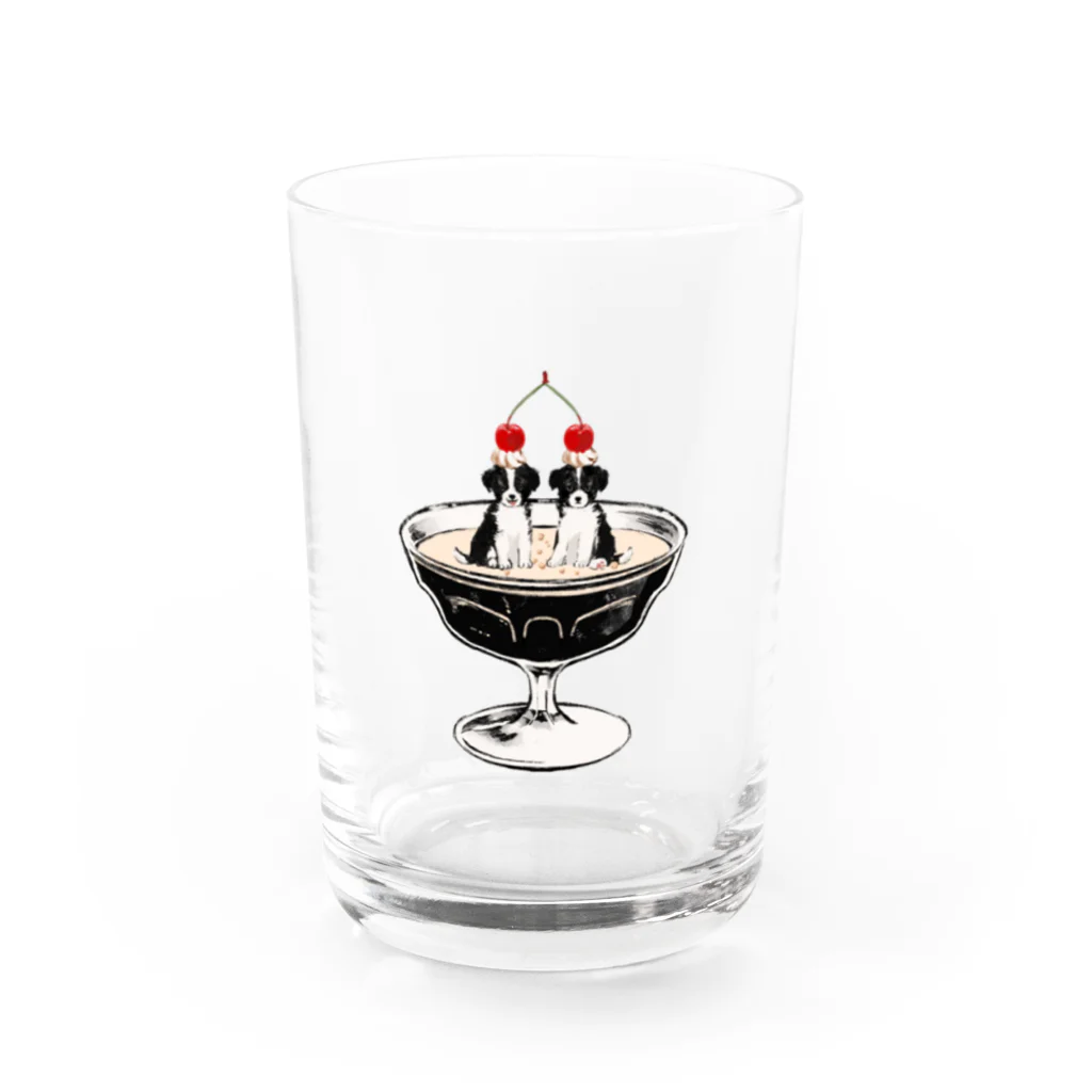 in the eyesのボーダーコリーのコーヒーゼリー Water Glass :front