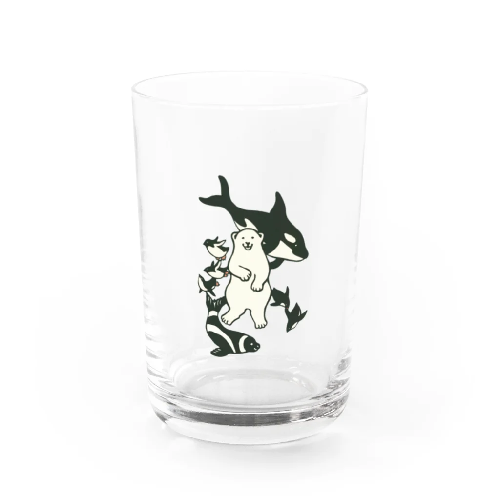 オガタミホの水族館の白と黒たち Water Glass :front