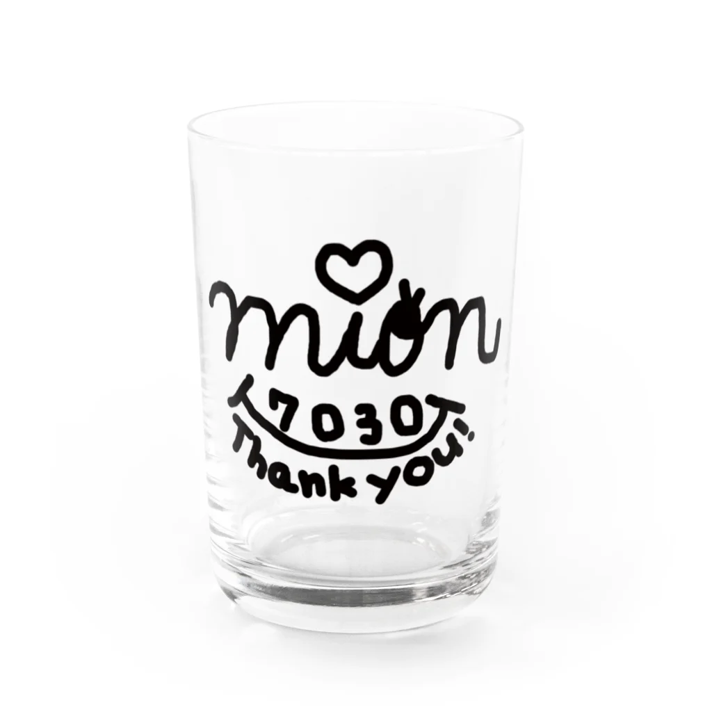 7030ナオミオ百貨のmionサイン柄グッズ Water Glass :front