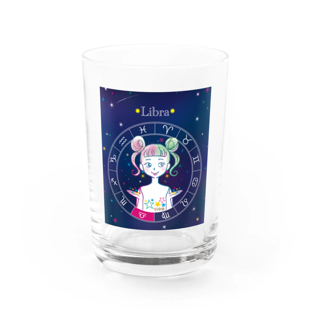 イラストレーター＊サトウユカの星座シリーズ＊天秤座ガール Water Glass :front