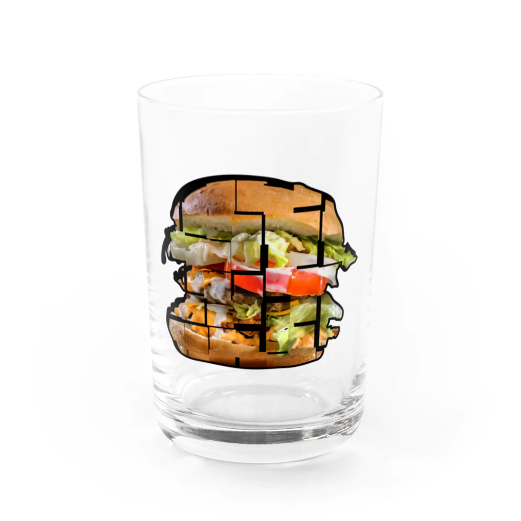 PuRiHaのハンバーガー３ Water Glass :front