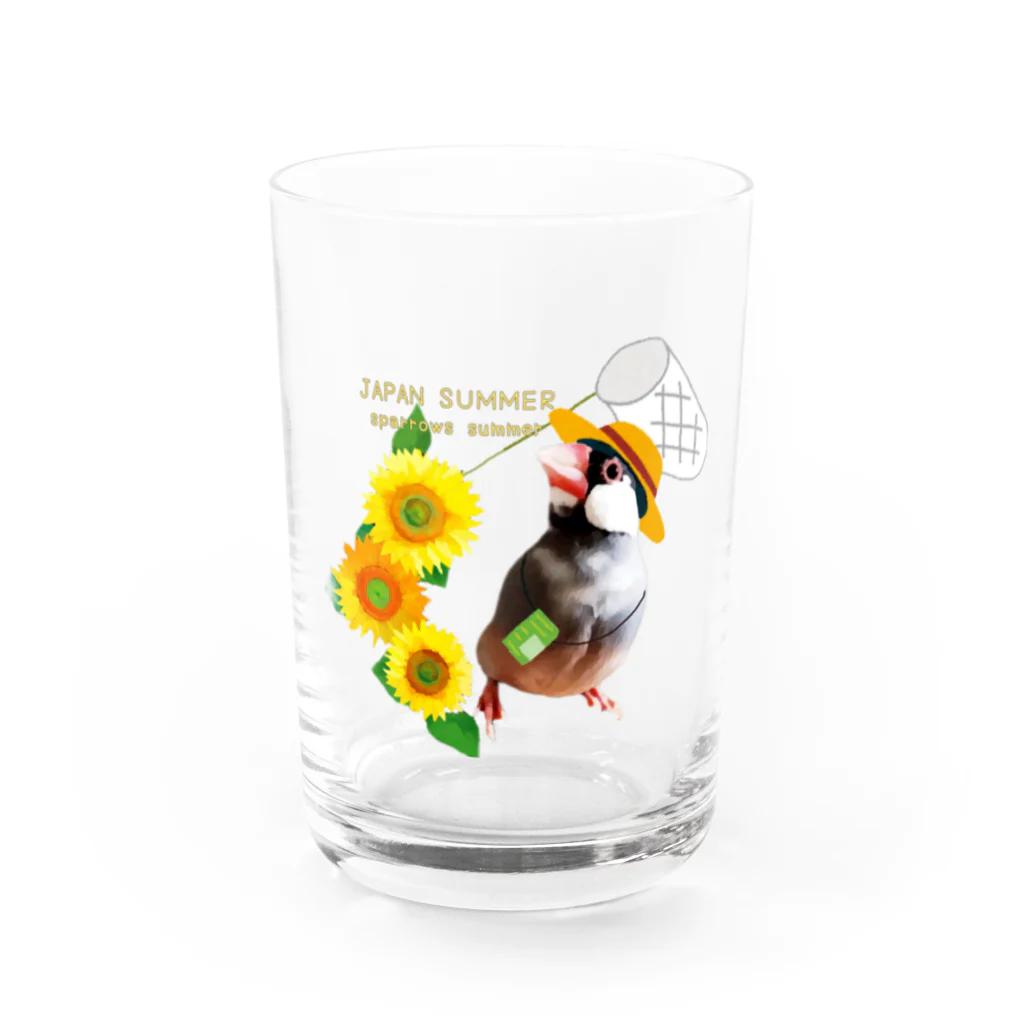 🐦🦆XL文鳥のXL文鳥19　日本の夏。文鳥の夏。 Water Glass :front