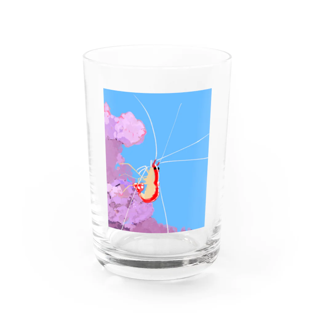 穂純の尻尾を掃除するえび Water Glass :front