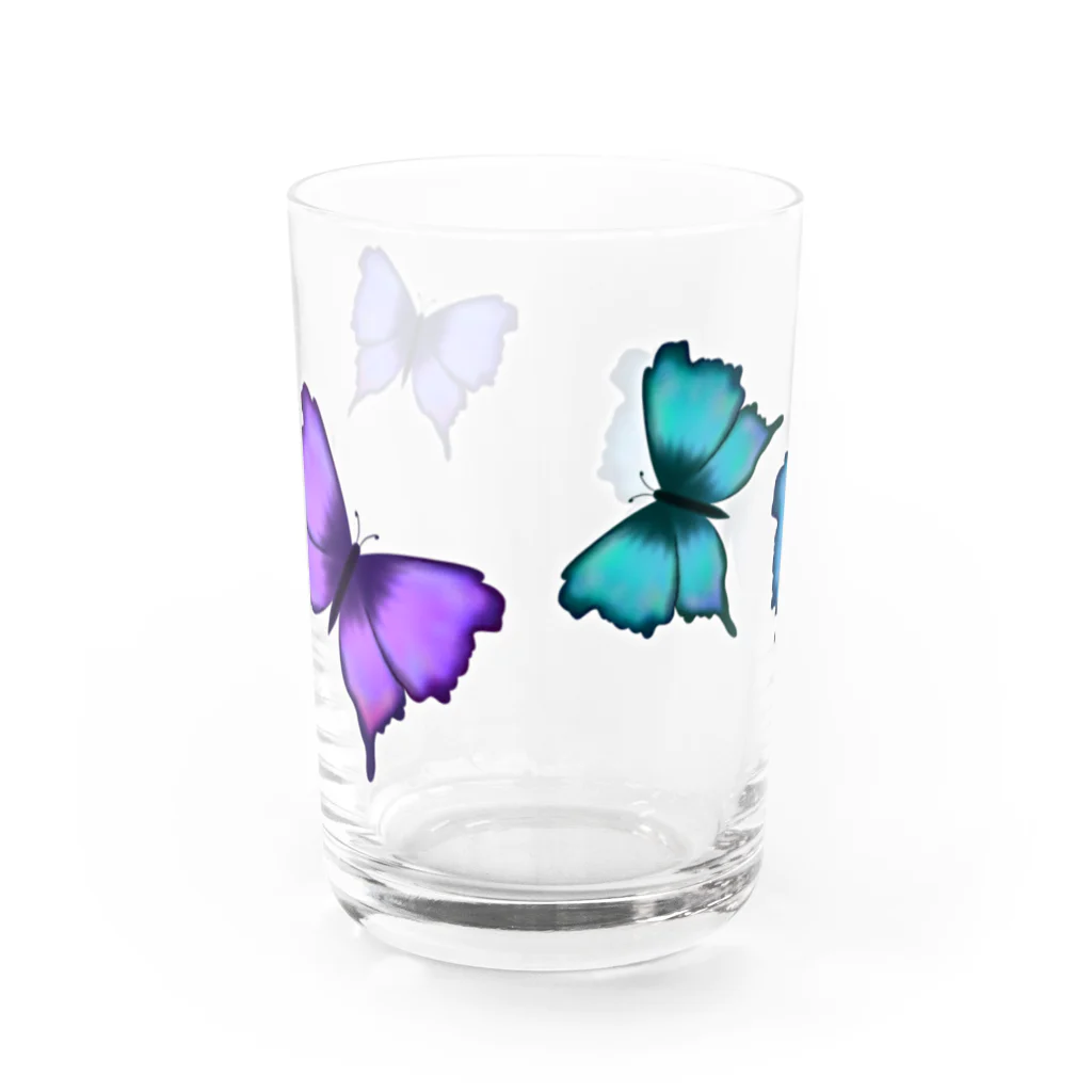 あさぎいろのパールカラーバタフライ Water Glass :front