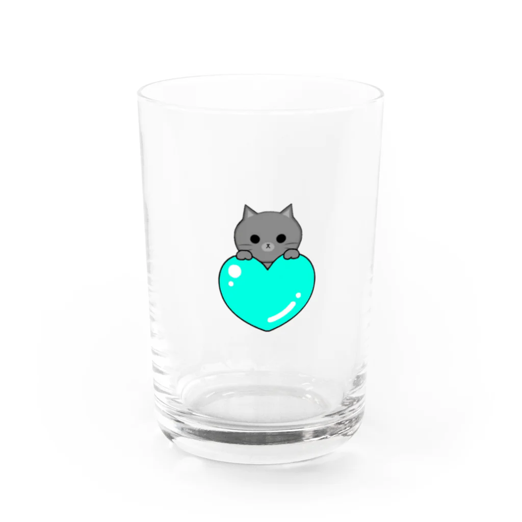 PurpleCat♡のミントハートポティ♡ Water Glass :front