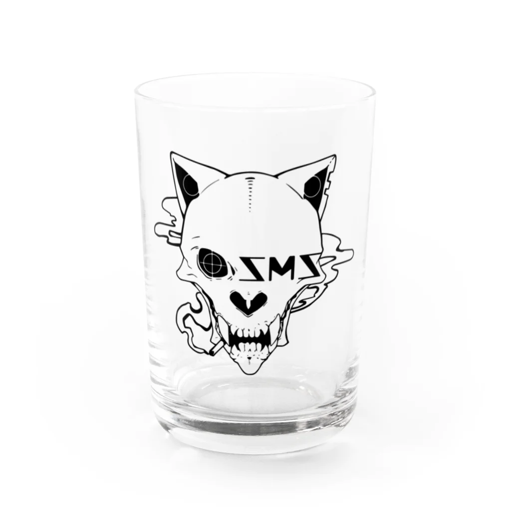 SMS shopの骨ロゴ（タバコ） Water Glass :front