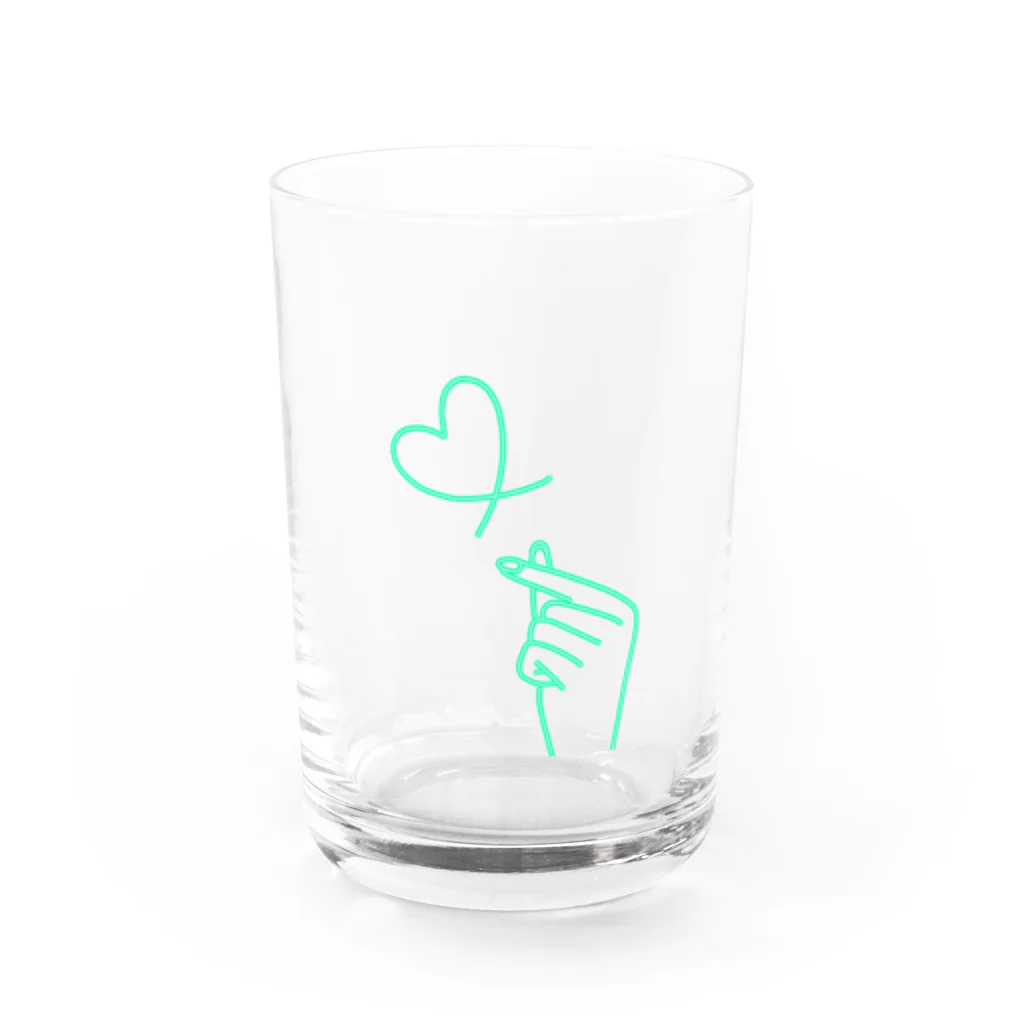 らくがきクオリティのmint green lover Water Glass :front