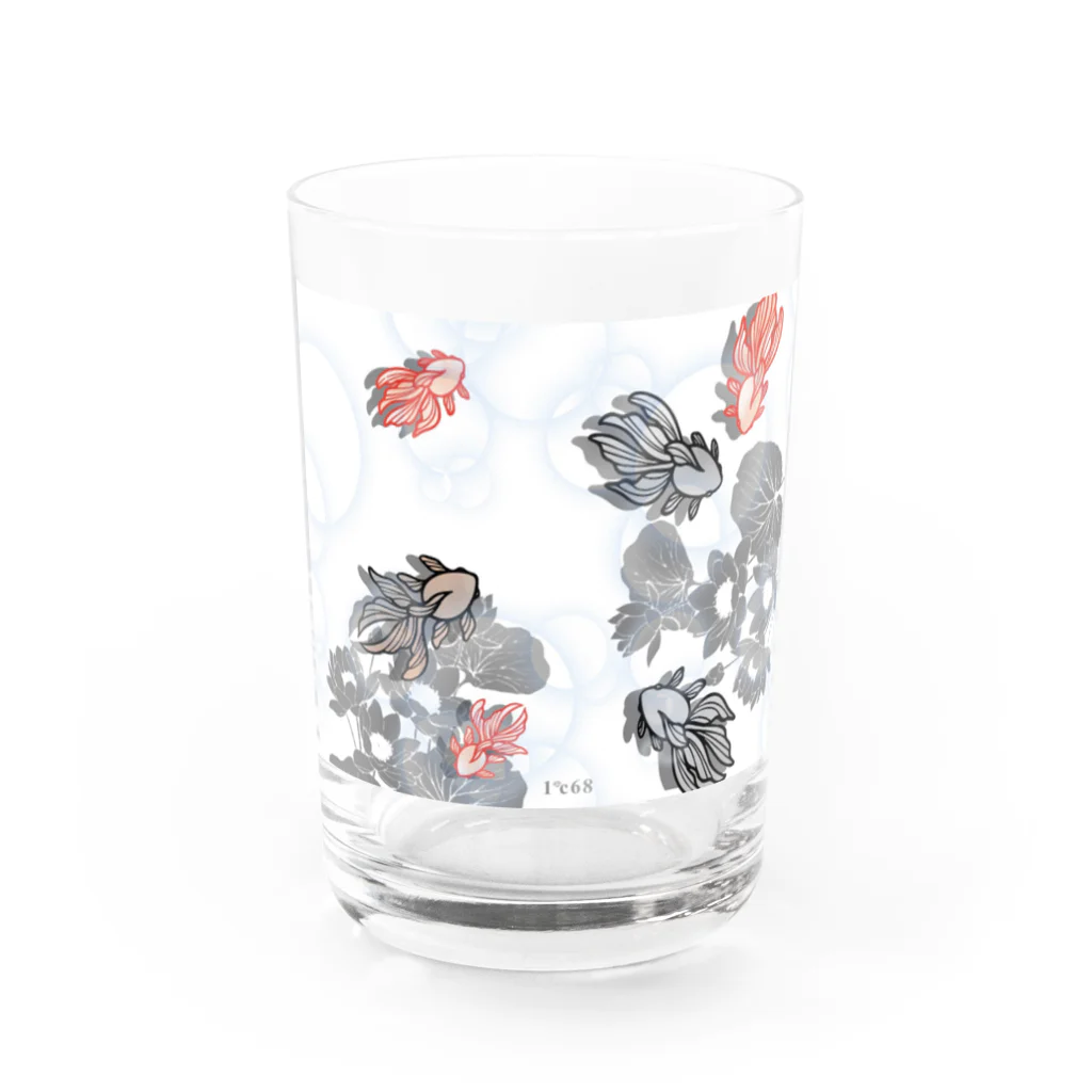 1℃⑥8〜わんど☆ろくまる屋のシャボン金魚とお花 Water Glass :front