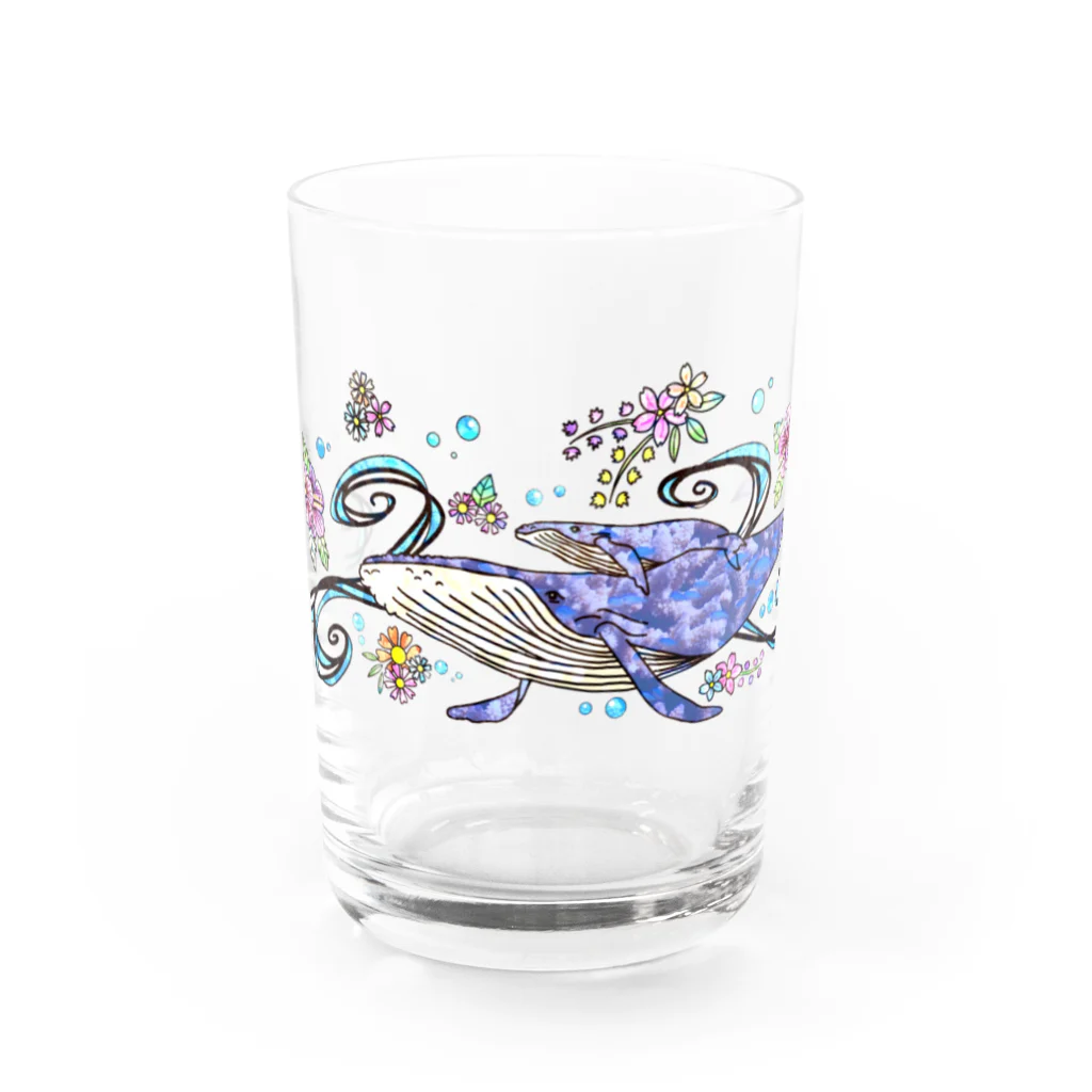 Aquagirl Zamami のZamami クジラ親子 Water Glass :front