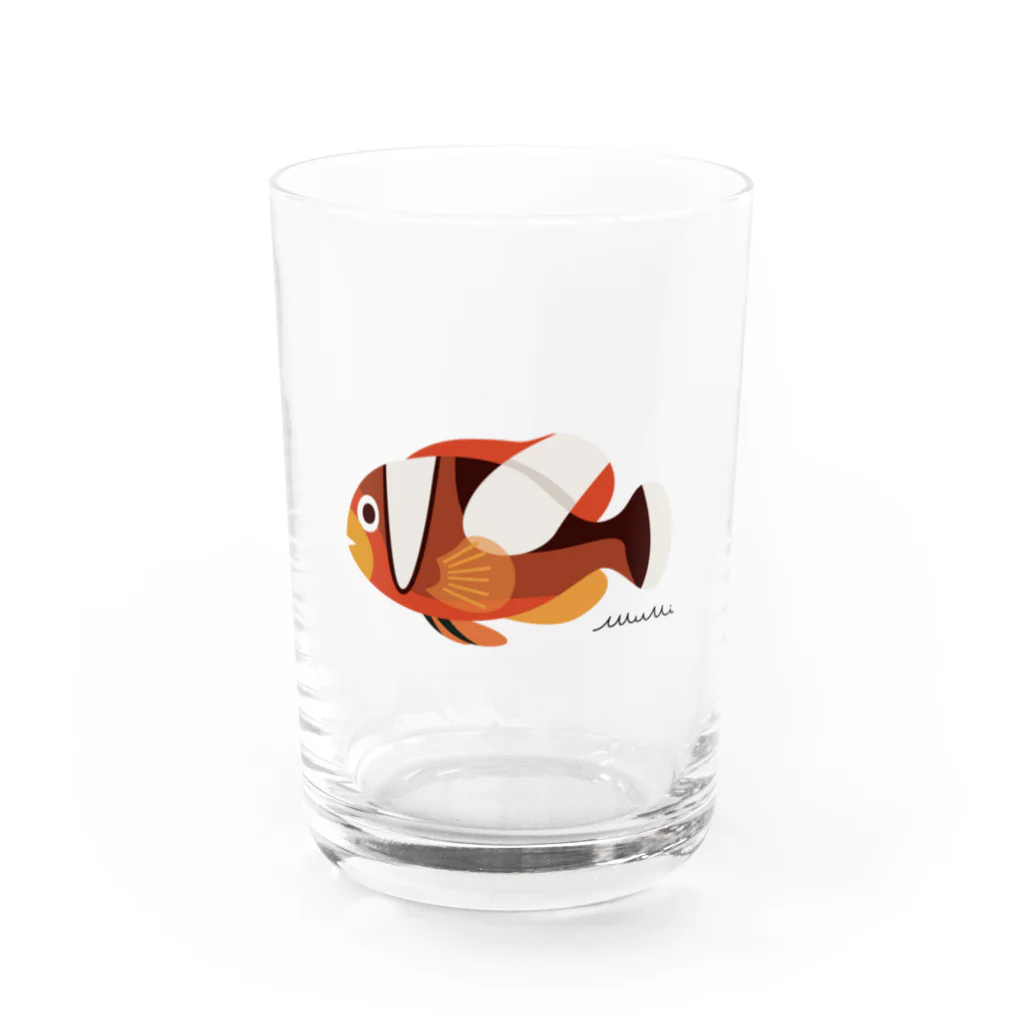 Astrio SUZURI店のトウアカクマノミちゃん Water Glass :front