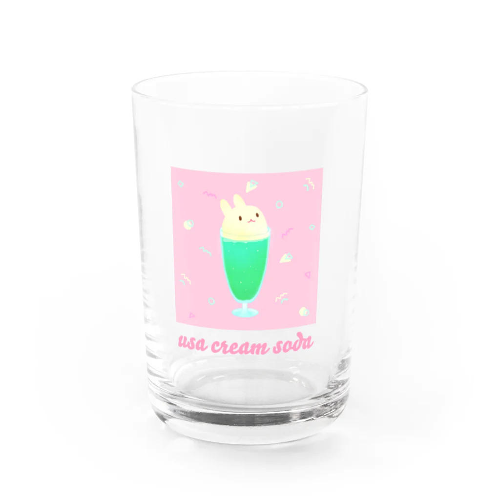 USAGI DESIGN -emi-のうさクリームソーダ Water Glass :front