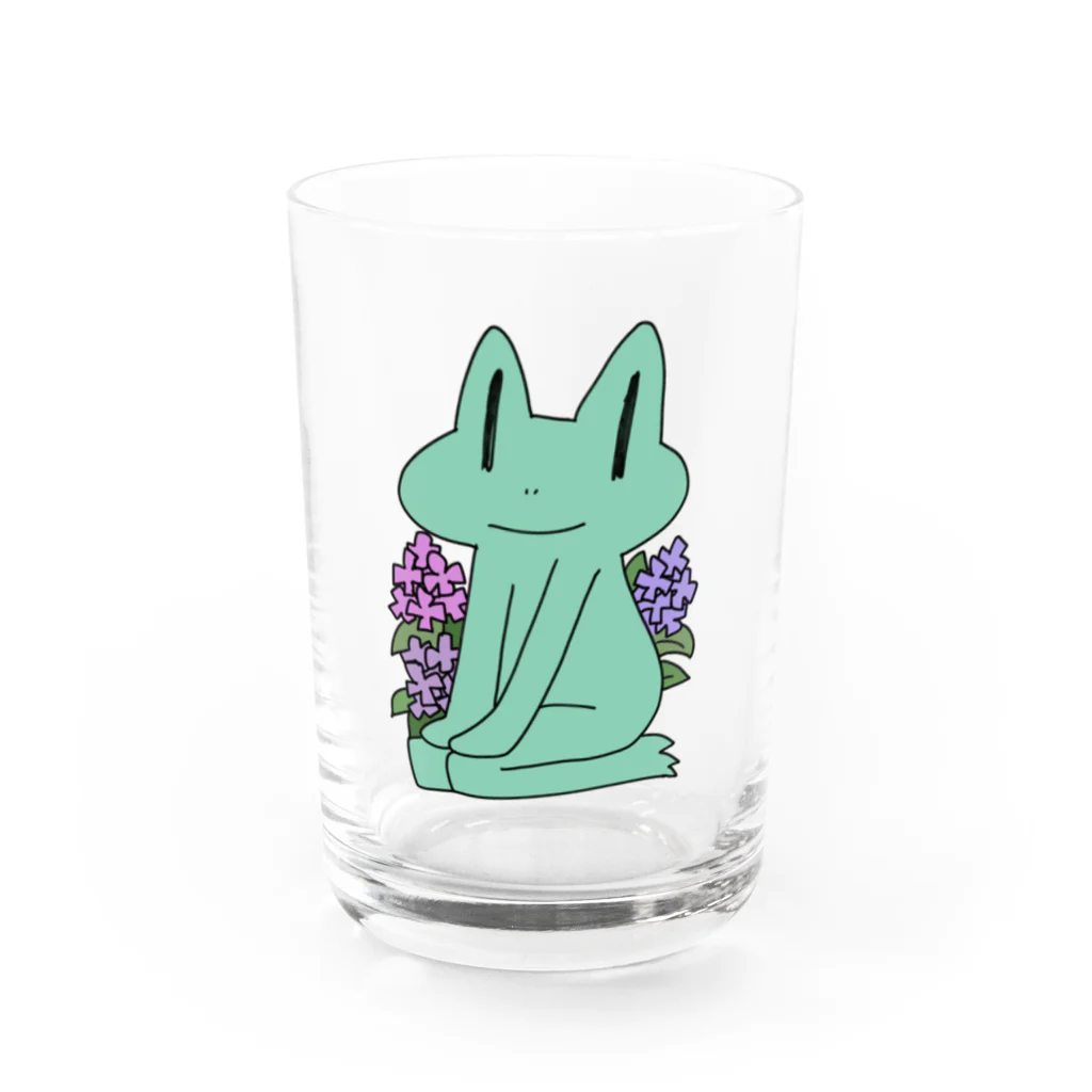 あおがえる。の正座待機のカエルさん Water Glass :front