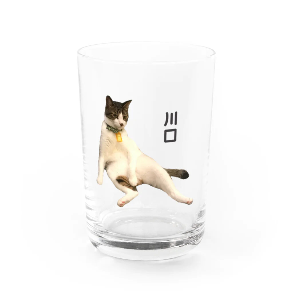 猫カフェ ぶぅたんグッズショップの川口のおっさん Water Glass :front