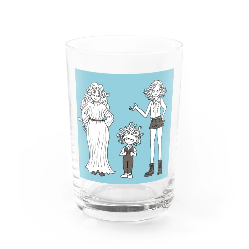 杜の魚のゴルゴン三姉妹 Water Glass :front