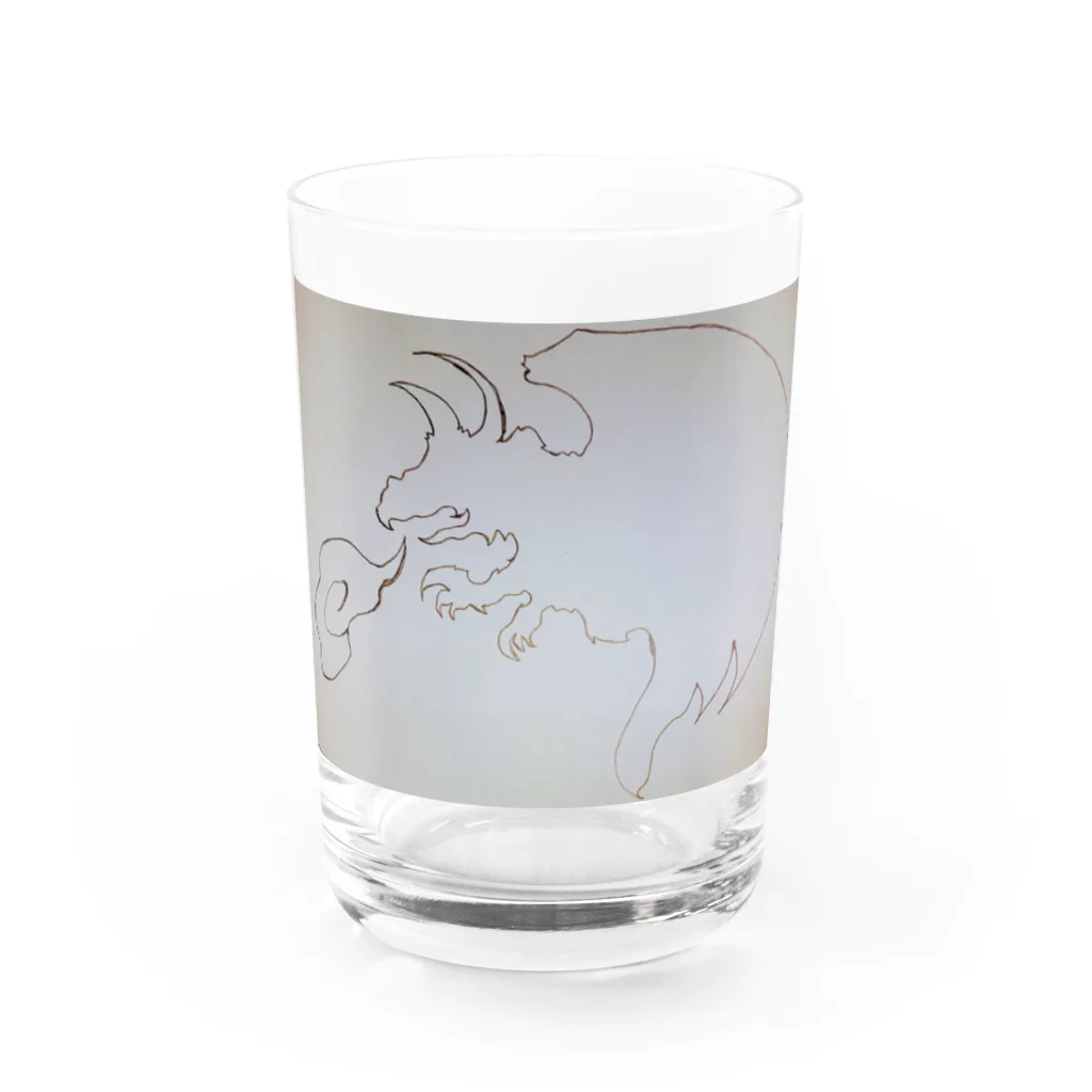 加糖みちるのショップのシルエットドラゴン Water Glass :front