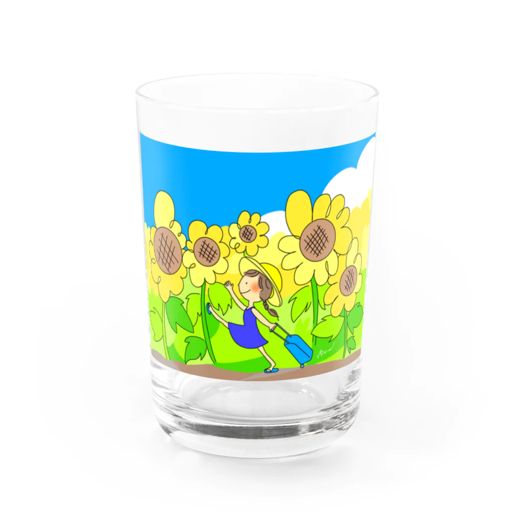 canyouの向日葵のおんなのこ Water Glass :front