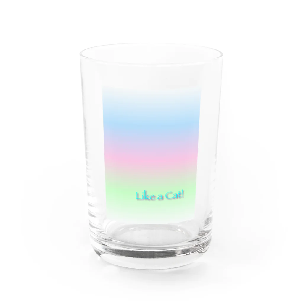 青い暁の青い暁の「猫のように！」シリーズ Water Glass :front