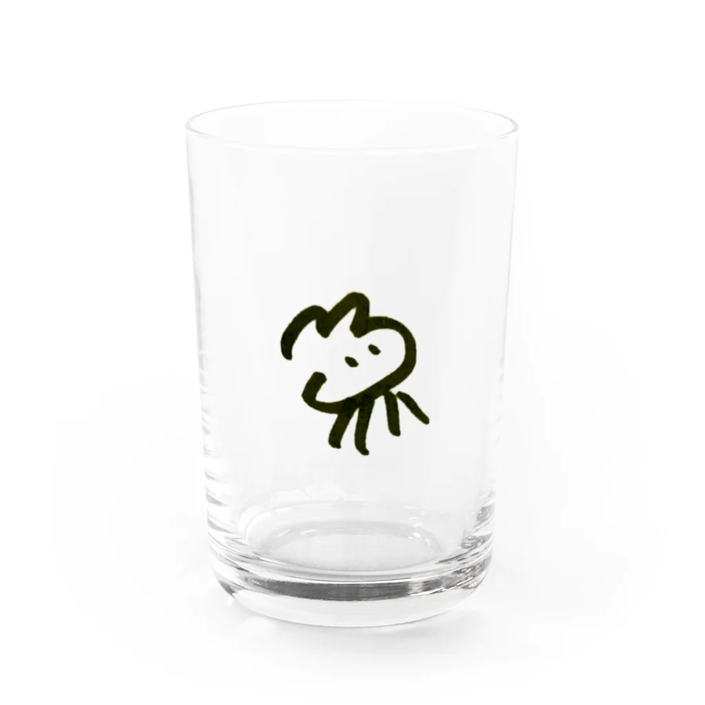 思ったより世界は早くてのポストイットネコ Water Glass :front