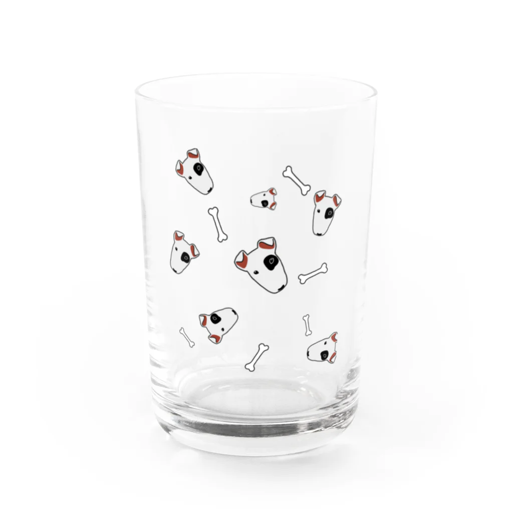 ぴらななショップのブルテリアくん Water Glass :front