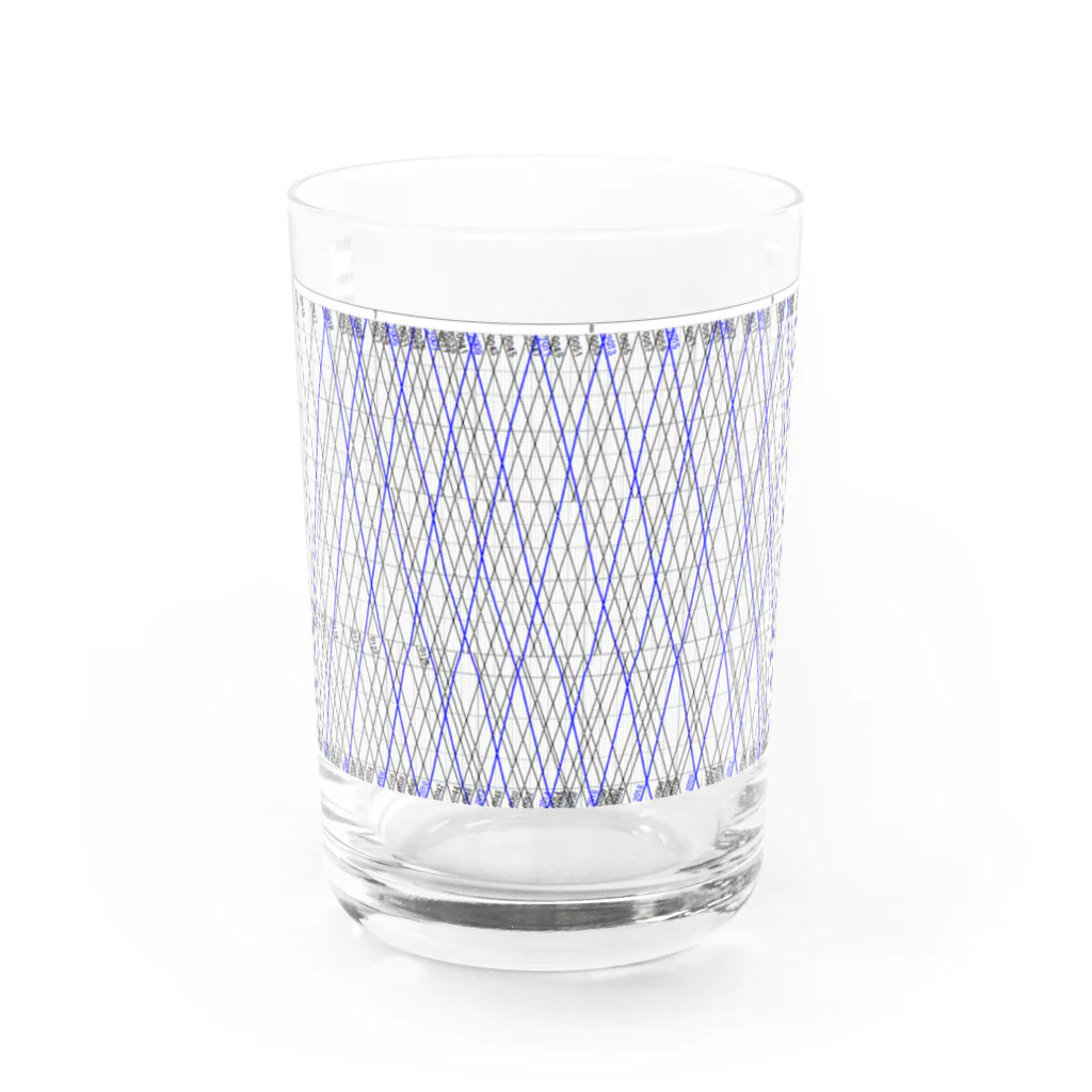 おのてつ公式オンラインショップの尾野坂鐡道ダイヤグラム Water Glass :front