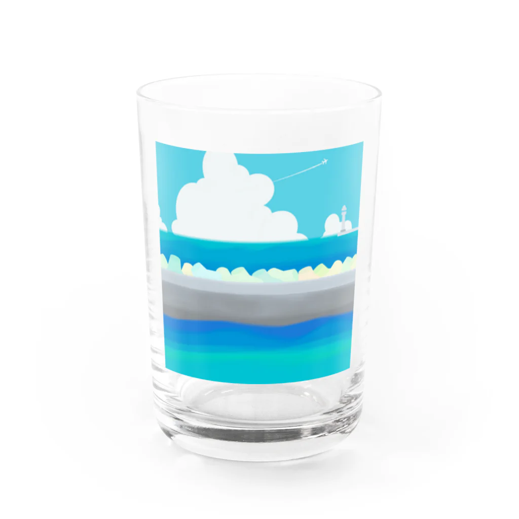 にんじんちびこのお気に入りの海岸 Water Glass :front