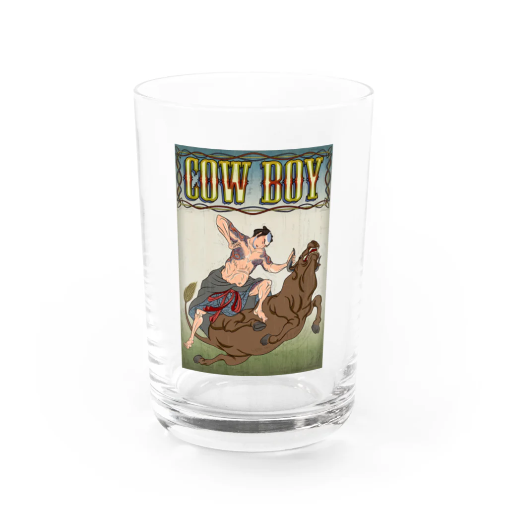 nidan-illustrationの"cow boy"(武者絵) #1 Water Glass :front