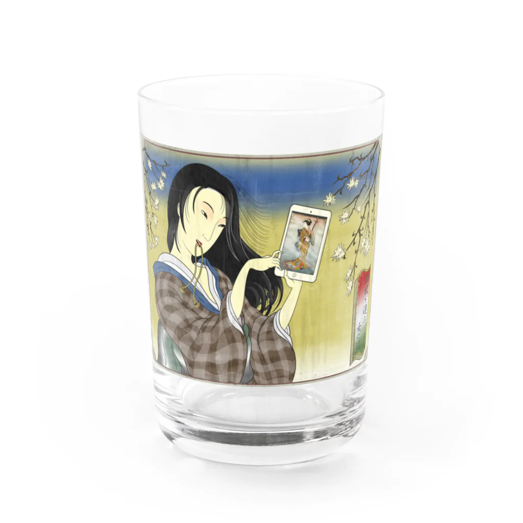 nidan-illustrationの"錦板を遣ふ女の図" #1 Water Glass :front