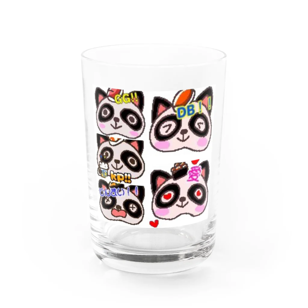 むっつんtwitchSHOPのむっつんアライグマスタンプグラス Water Glass :front