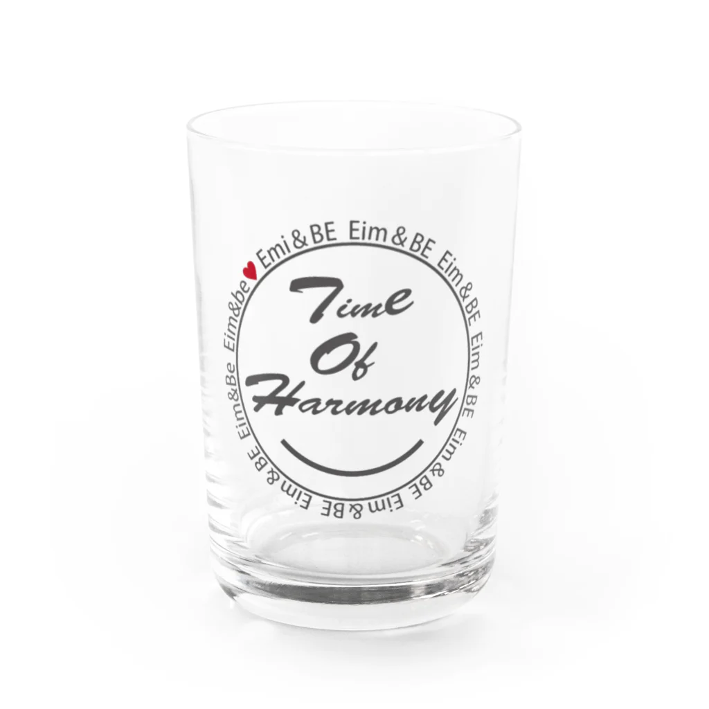 Eim&BeのTime of harmony(グレーロゴ✖️赤ハート) Water Glass :front