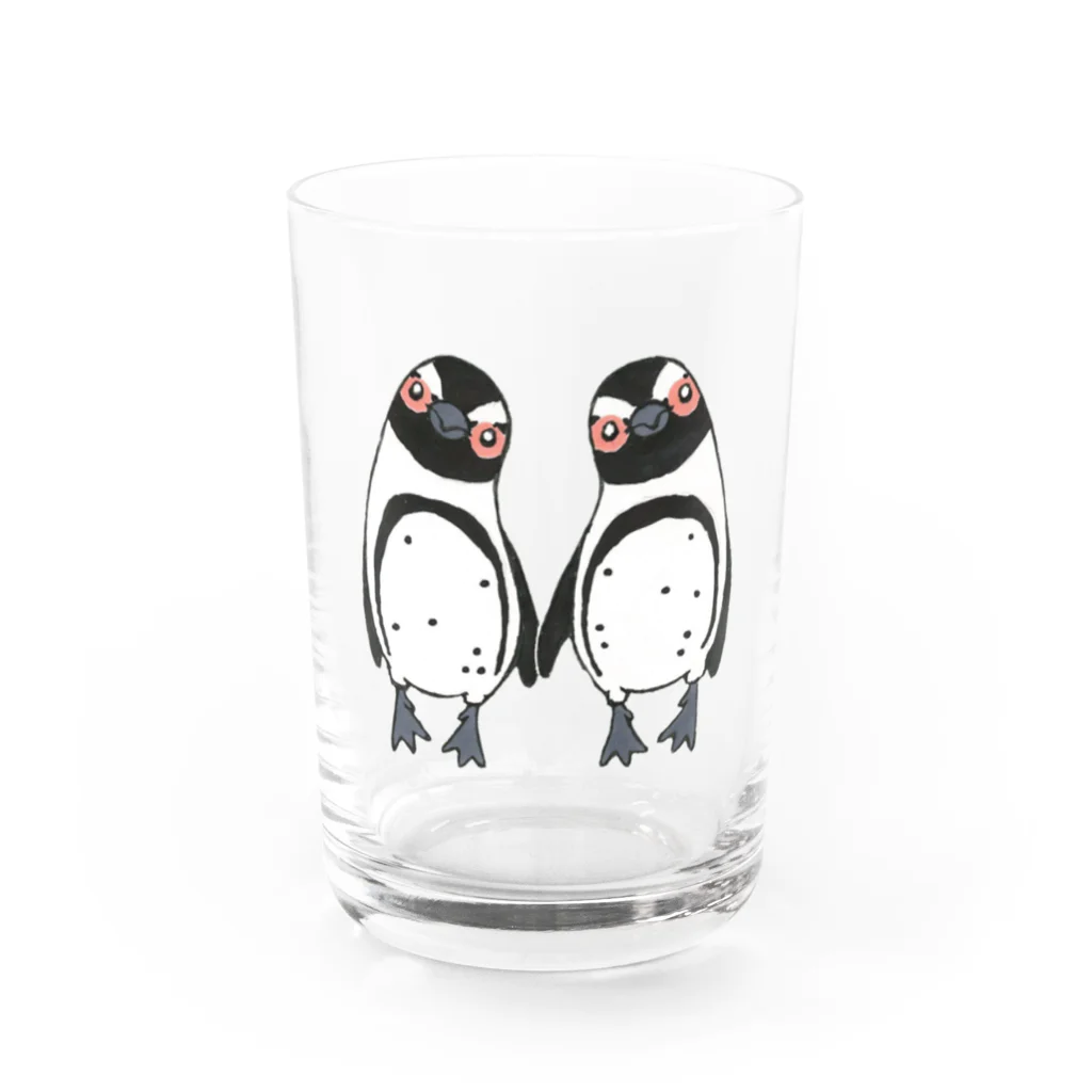 penguininkoの手繋ぎケープペンギンのカップル🐧❤️🐧 Water Glass :front