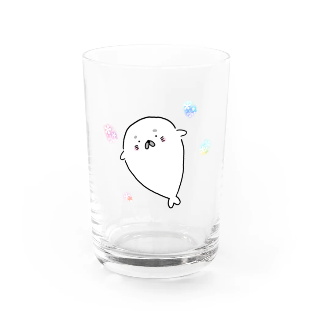 -yukimaruのふわふわアザラシ Water Glass :front