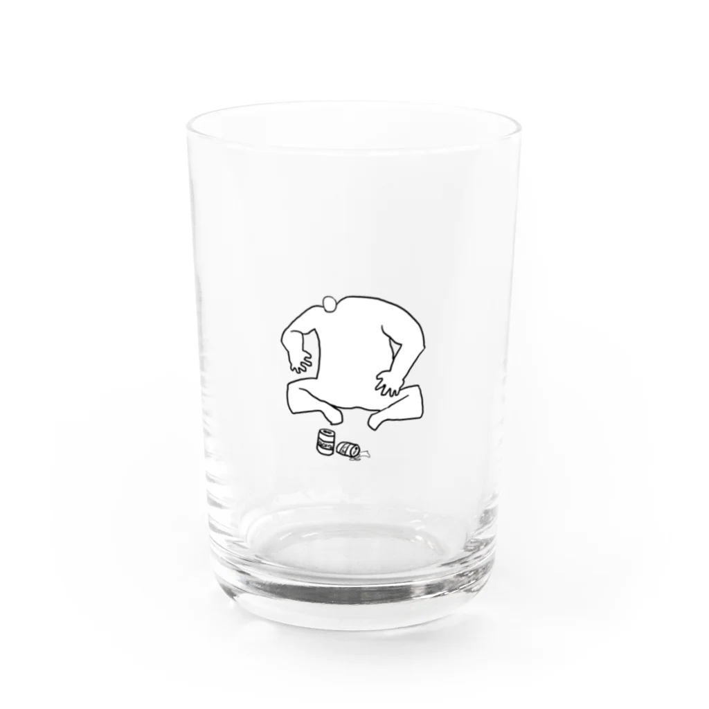 オレンジ色の小顔の晩酌 Water Glass :front