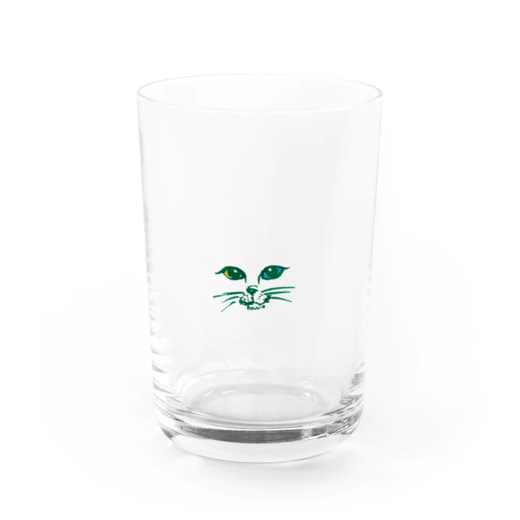 ロジローのネコ　オッドアイ Water Glass :front