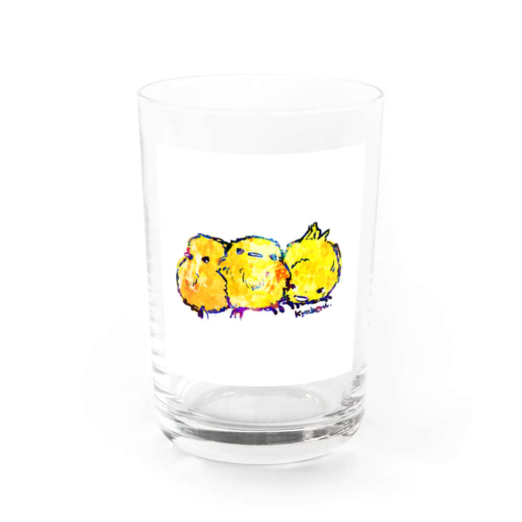 きゃべつくりーむのひよことりお Water Glass :front