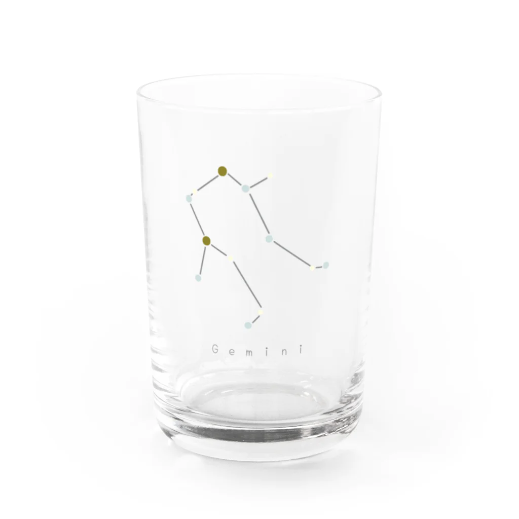 iiiiikustanの星座シリーズ　ふたご座　双子座　グッズ Water Glass :front