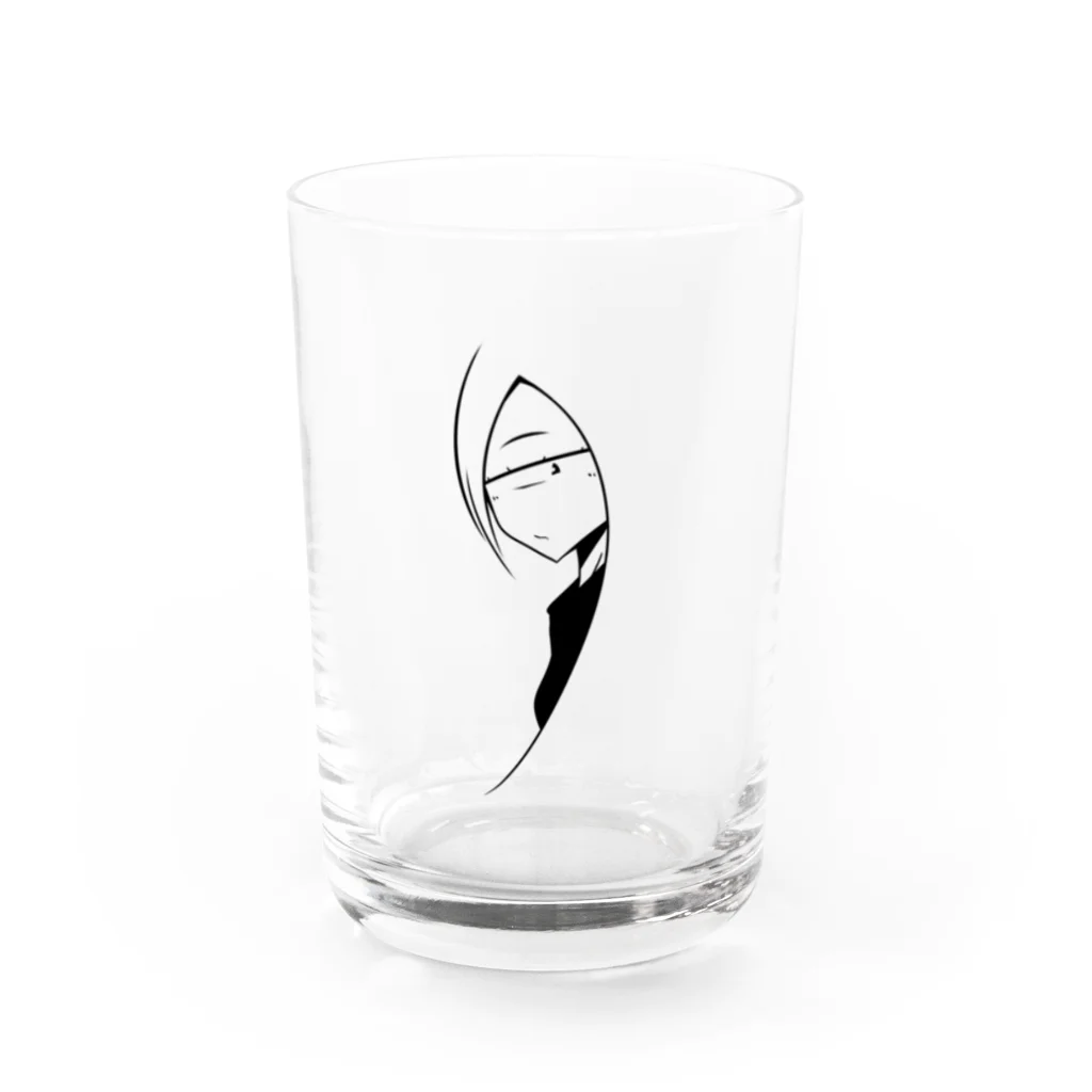 西崎の流し目四白単眼ちゃん Water Glass :front