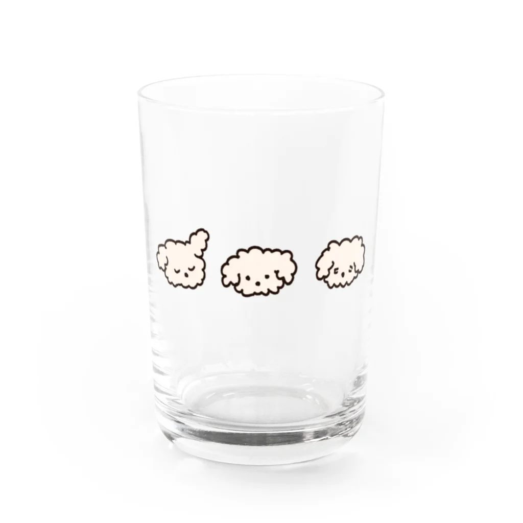 自由のふわふわいぬ Water Glass :front