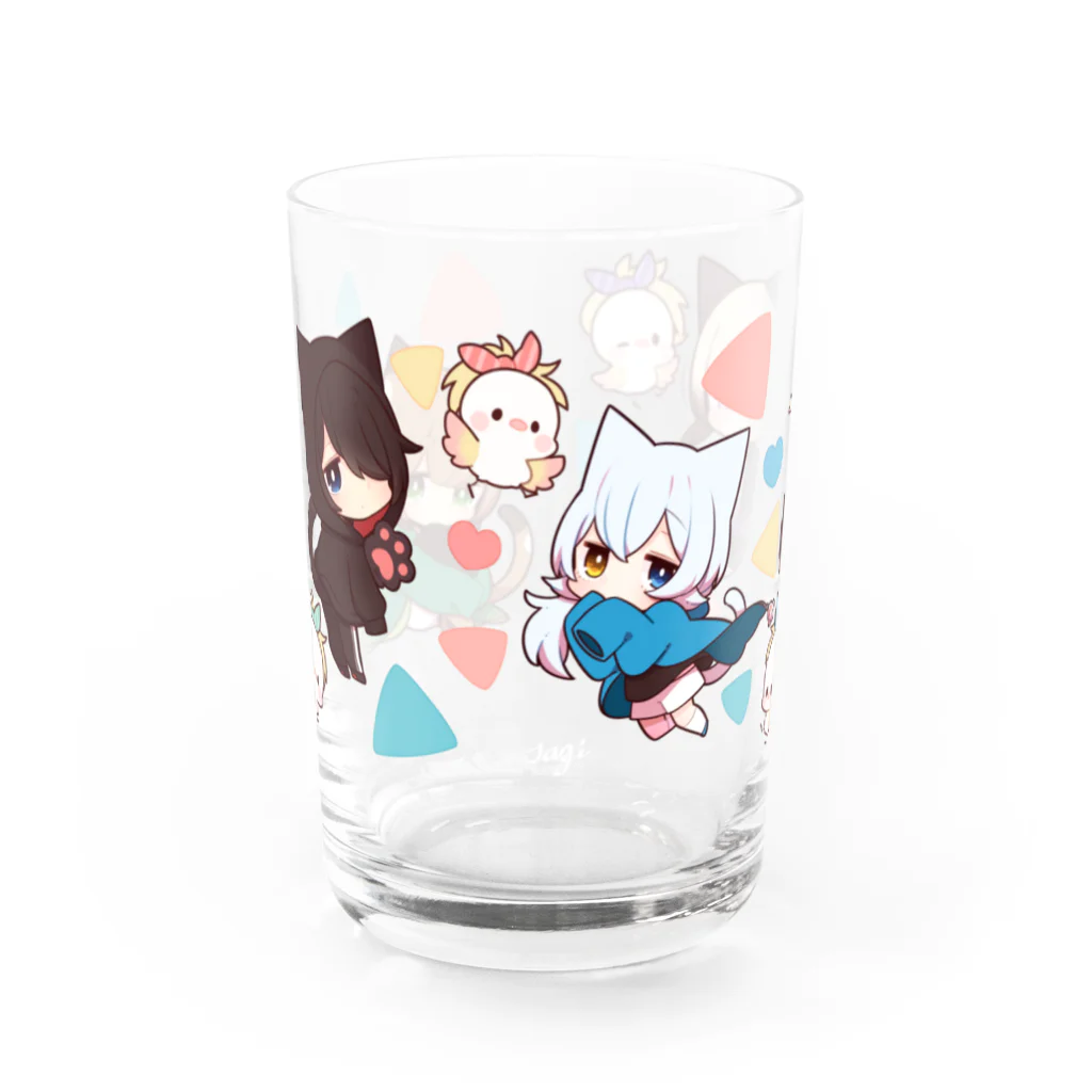 佐治の猫少年とあるトリ Water Glass :front