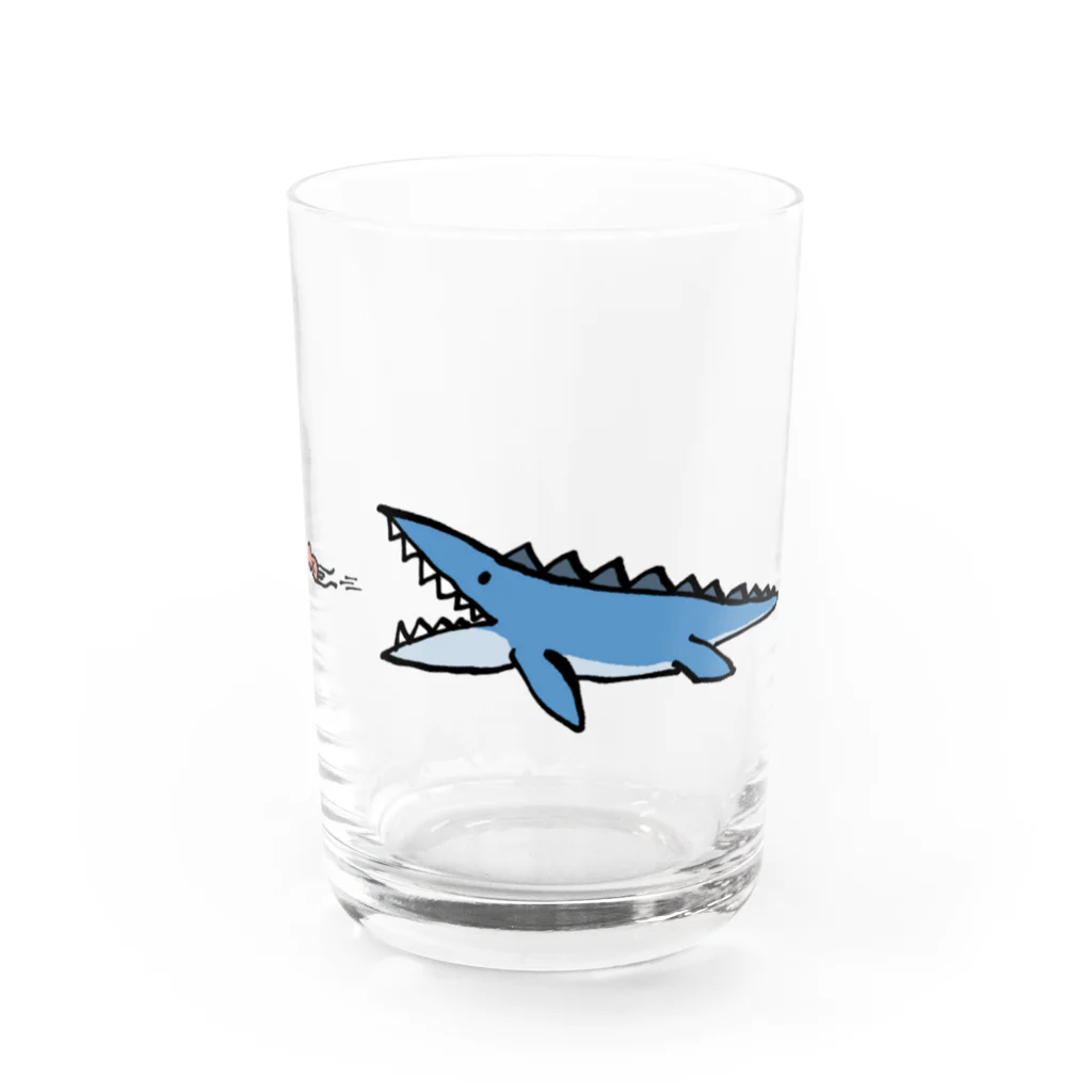 のんざき港のモササウルス Water Glass :front