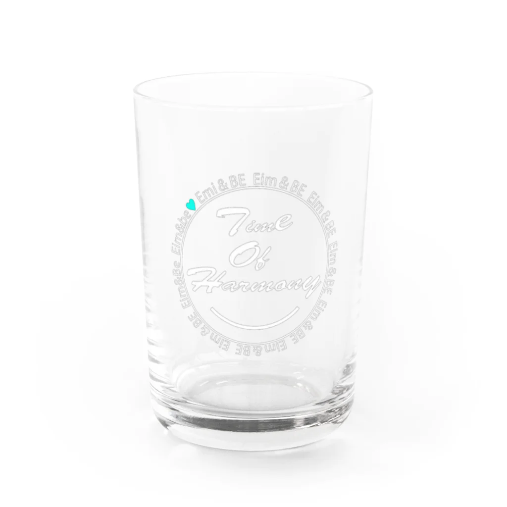 Eim&BeのTime of harmony (ホワイトロゴ✖️エメラルドグリーンハート) Water Glass :front