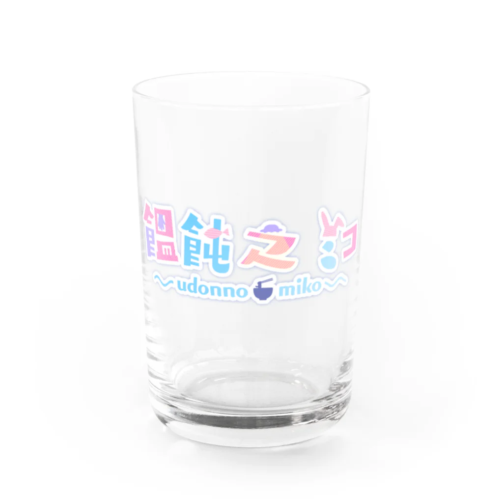 饂飩之ミコ🛸🐰🍀香川民の饂飩之ミコ　ロゴ Water Glass :front