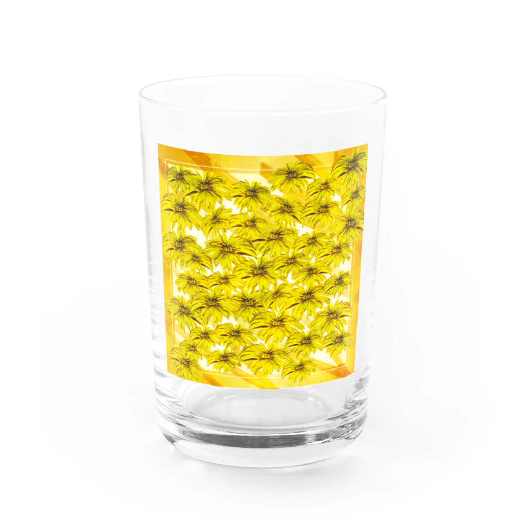 nanatitchのいっぱいいっぱいフラワー(yallow) Water Glass :front
