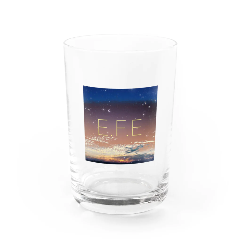 E.F.E(イフィ)suzuri様店の『E.F.E』ロゴグラス Water Glass :front